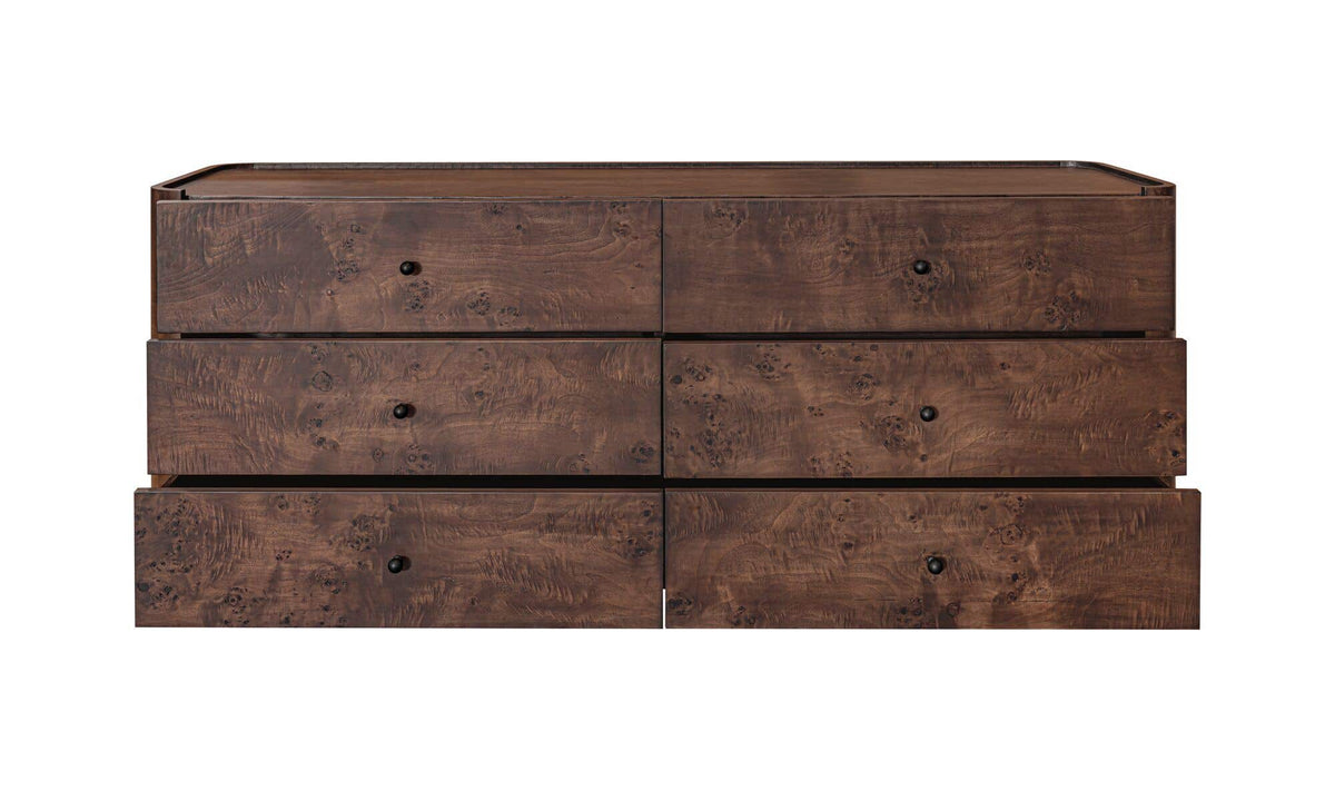 Gibson Dark Brown 6 Drawer Dresser - Ornate Home
