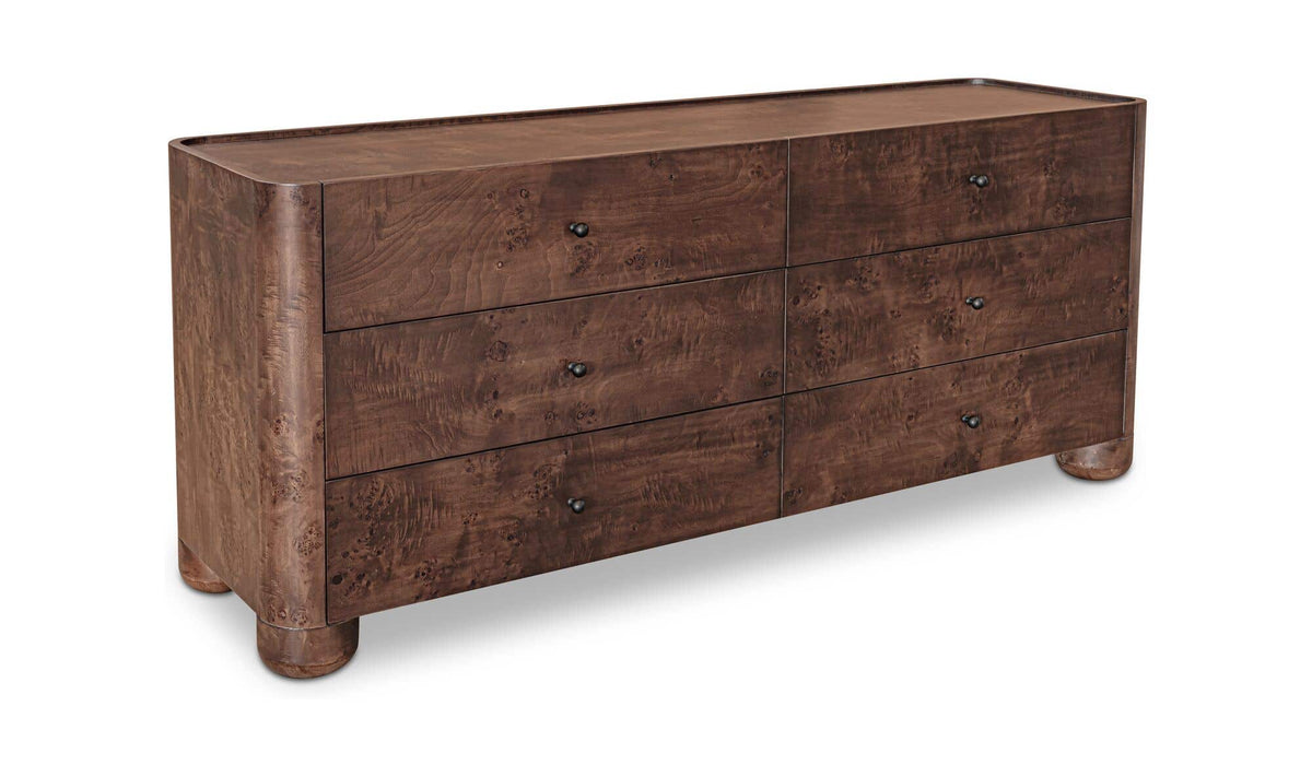 Gibson Dark Brown 6 Drawer Dresser - Ornate Home