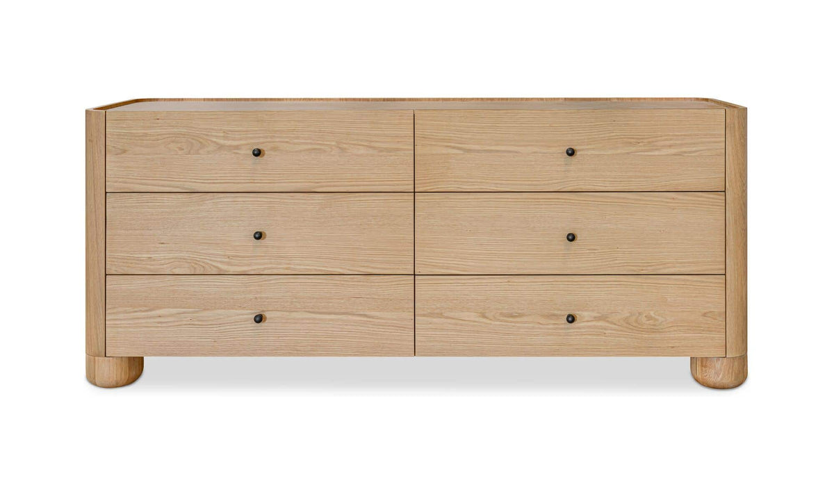 Gibson Natural 6 Drawer Dresser - Ornate Home
