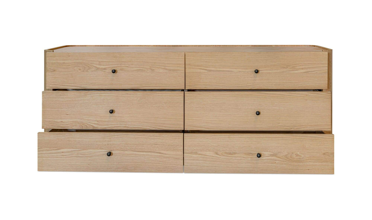 Gibson Natural 6 Drawer Dresser - Ornate Home