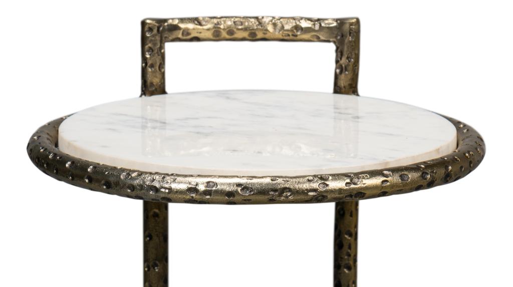 Gibson White Round End Table - Ornate Home