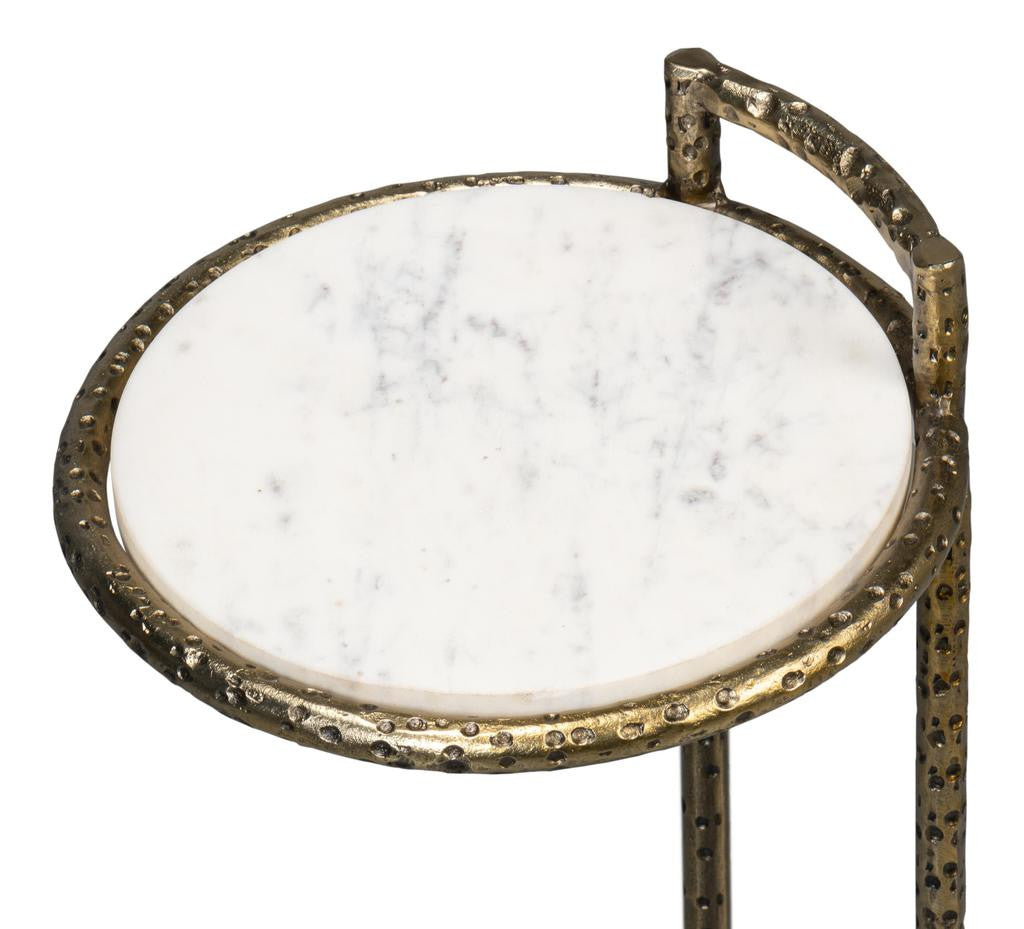 Gibson White Round End Table - Ornate Home