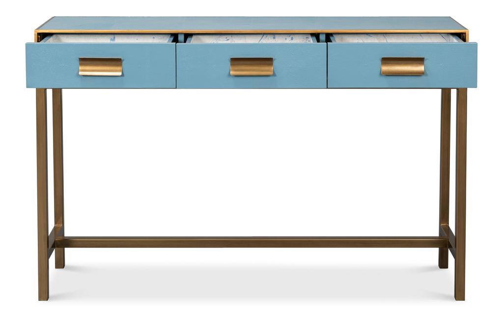 Gideon Blue Shagreen Console - Ornate Home