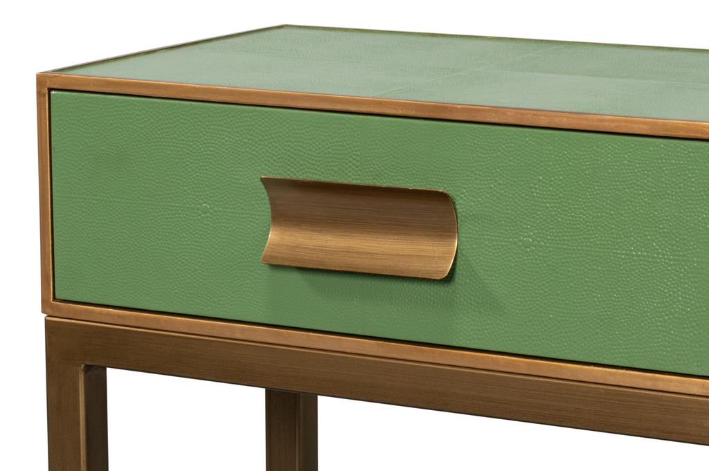 Gideon Green Shagreen Console - Ornate Home