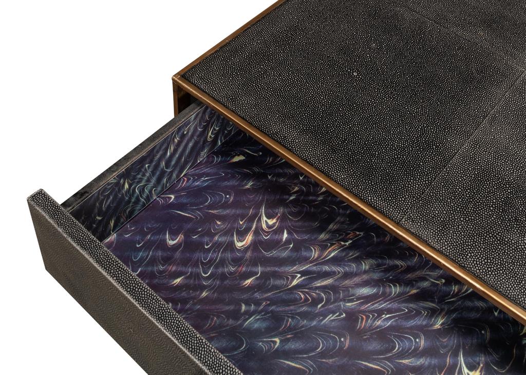 Gideon Grey Shagreen Coffee Table - Ornate Home