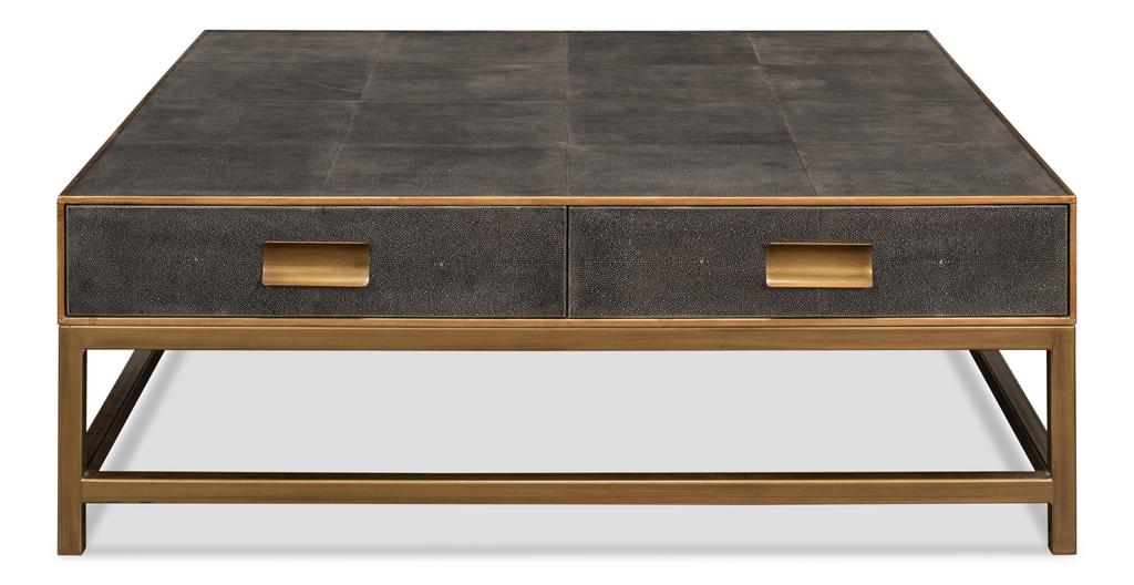 Gideon Grey Shagreen Coffee Table - Ornate Home