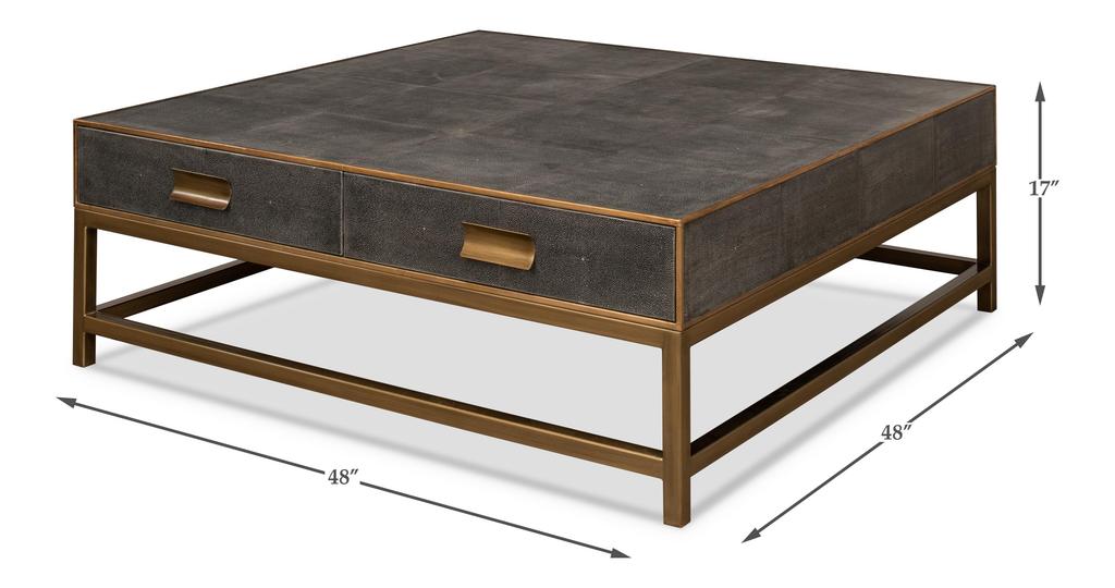 Gideon Grey Shagreen Coffee Table - Ornate Home