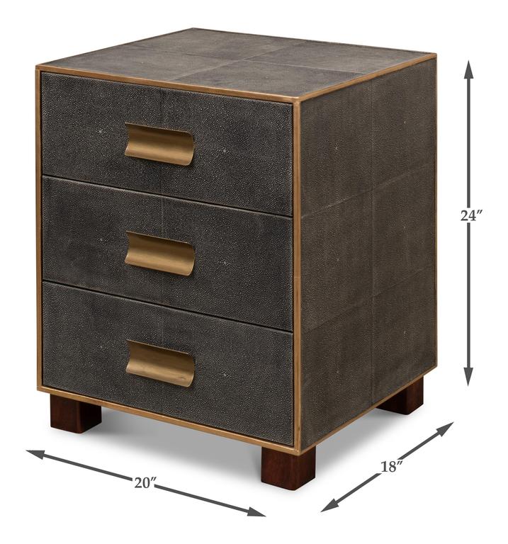 Gideon Grey Three Drawer Side Table - Ornate Home