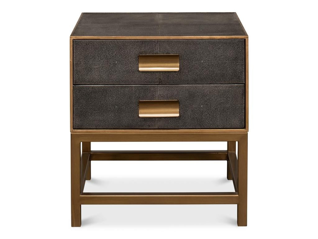 Gideon Shagreen Grey Side Table - Ornate Home