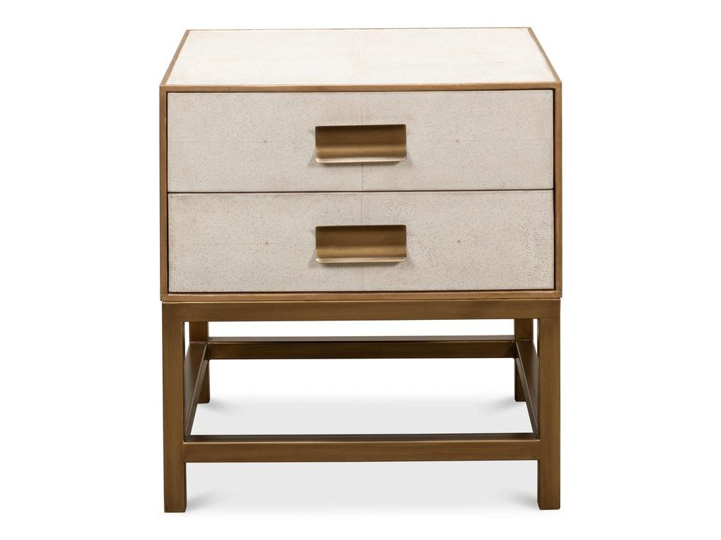 Gideon Shagreen White Side Table - Ornate Home
