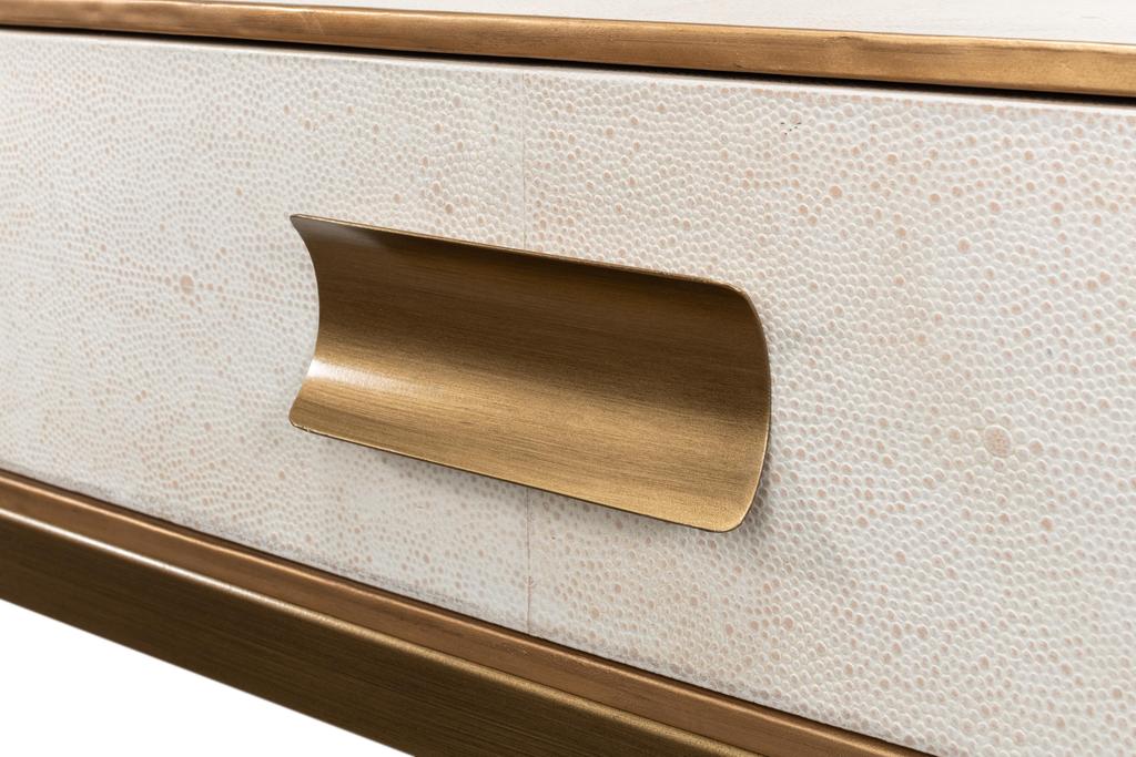 Gideon White Shagreen Console - Ornate Home