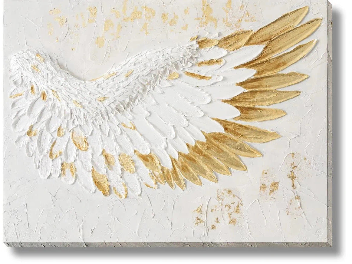Gilded Ascension Textured Wing Wall Art - Ornate Home