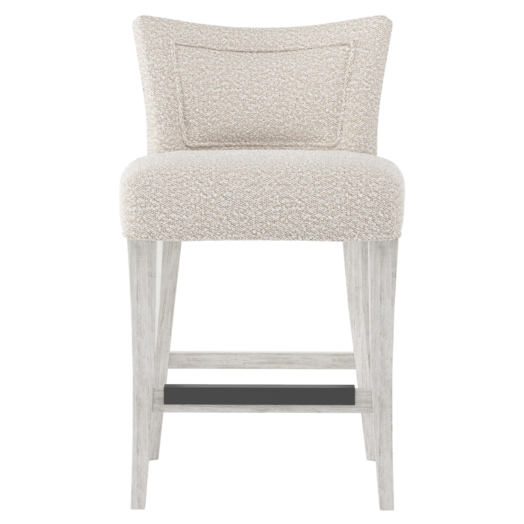 Giles Glacier White/White/Cream Fabric Counter Stool - Ornate Home