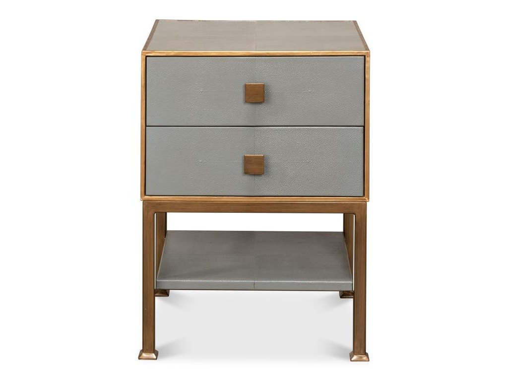 Gillian Grey Two Drawer Nightstand - Ornate Home