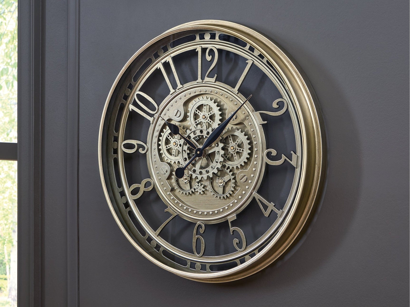 Gilover Champagne Finish Wall Clock (Online Special Price) - Ornate Home