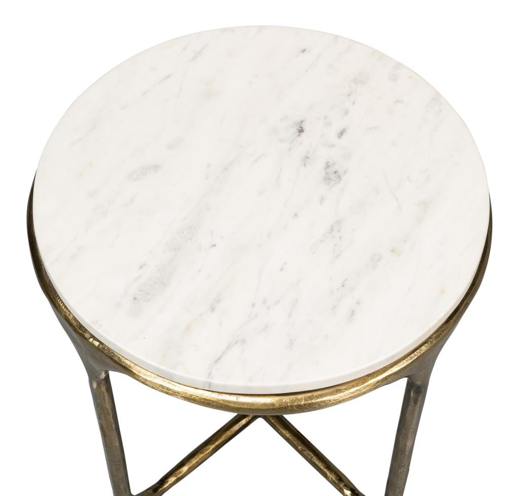Gimlet White Round End Table - Ornate Home