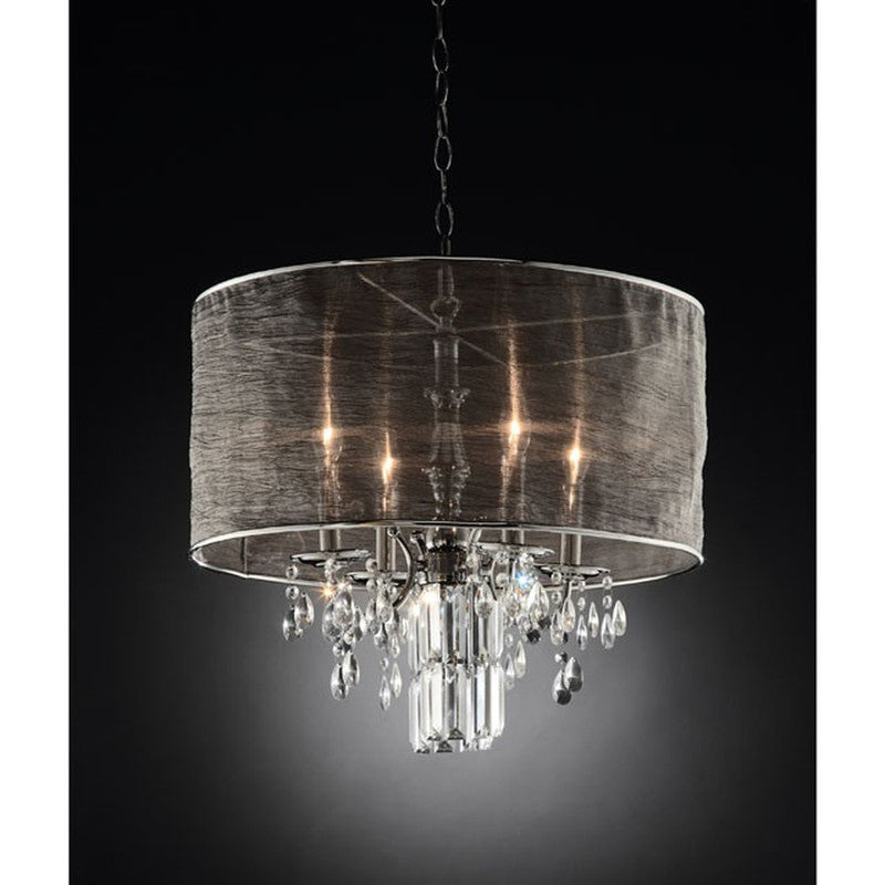 Gina Chrome/Black Ceiling Lamp - Ornate Home