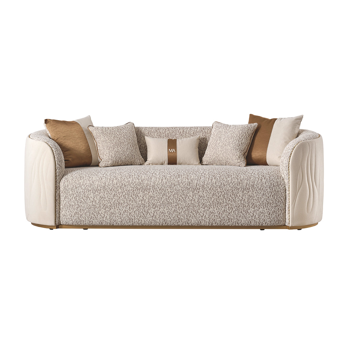 Gineverra Ivory Gold/Biscotti Sofa