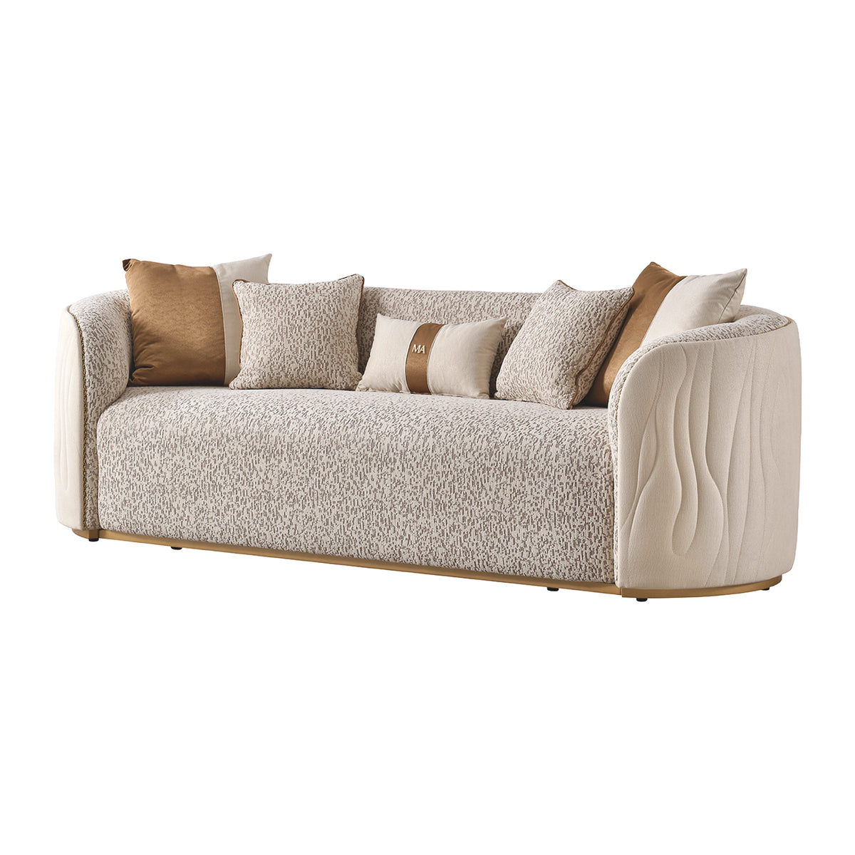 Gineverra Ivory Gold/Biscotti Sofa