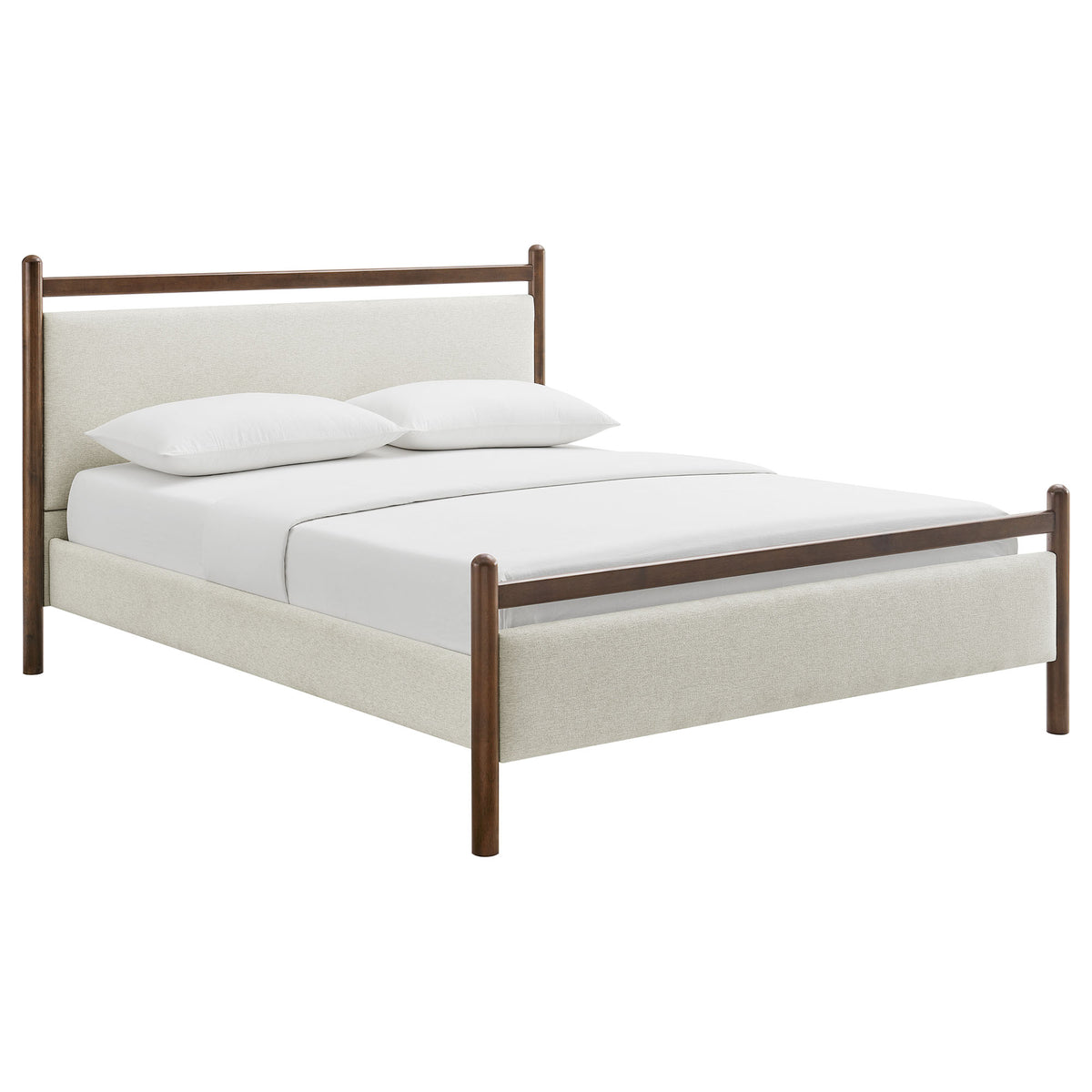 Ginny Wenge Heathered Ivory Queen Size Platform Bed Frame - Ornate Home