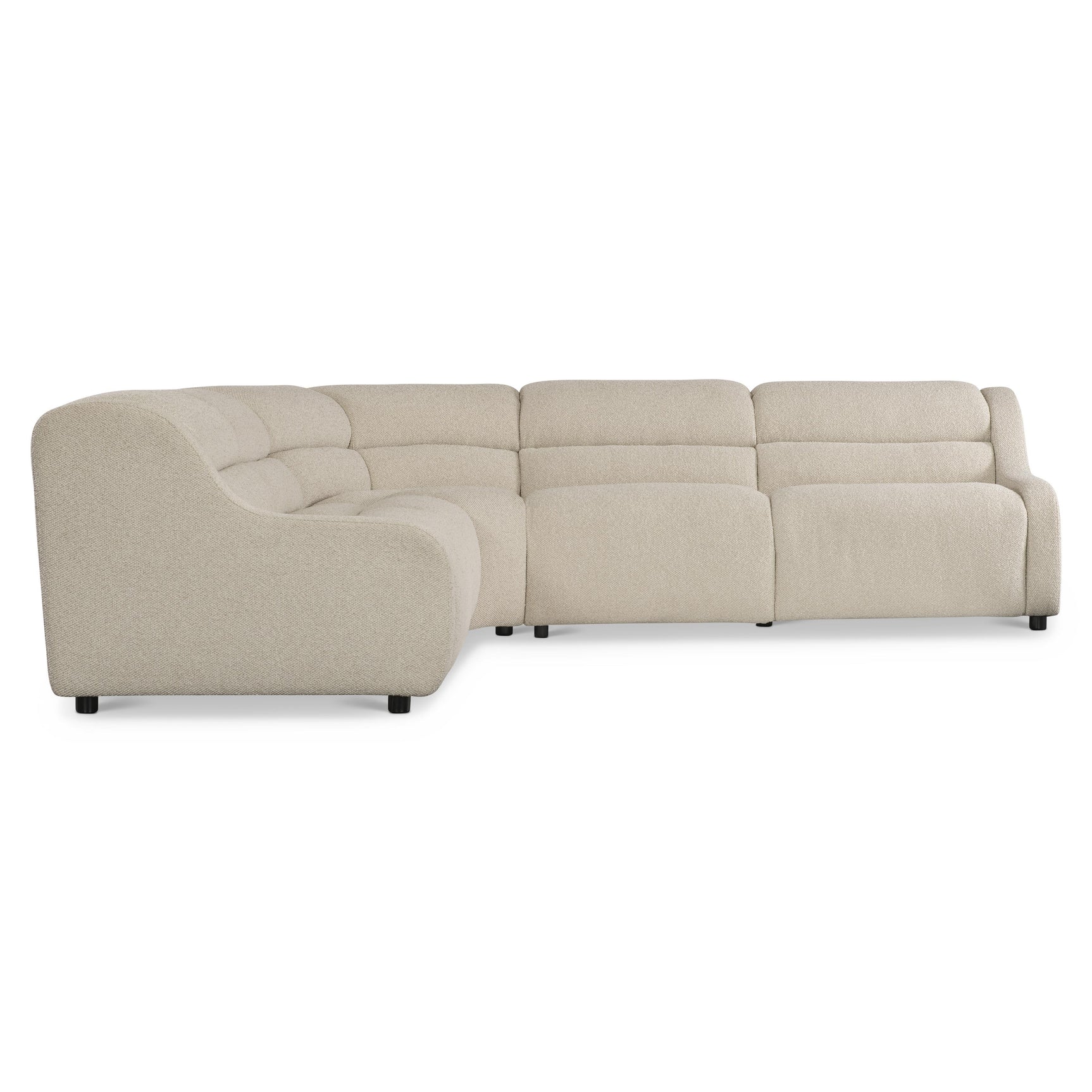 Gio White/Cream 5-Piece Fabric Power Motion Sectional - Ornate Home