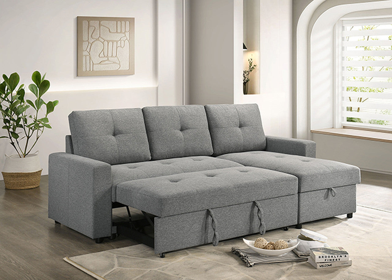 Giorgi Gray Sectional w/ Pullout - Ornate Home
