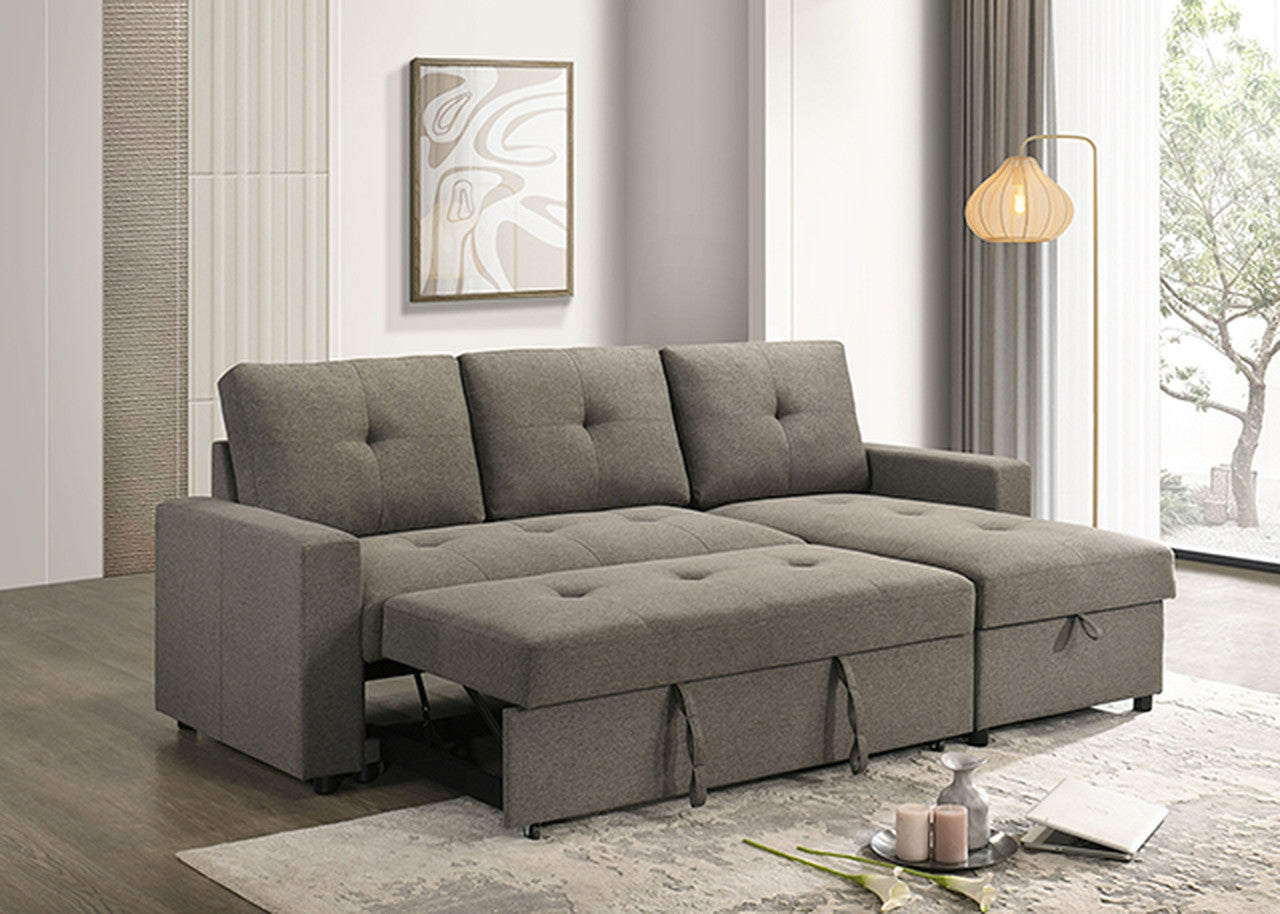Giorgi Light Brown Sectional w/ Pullout - Ornate Home