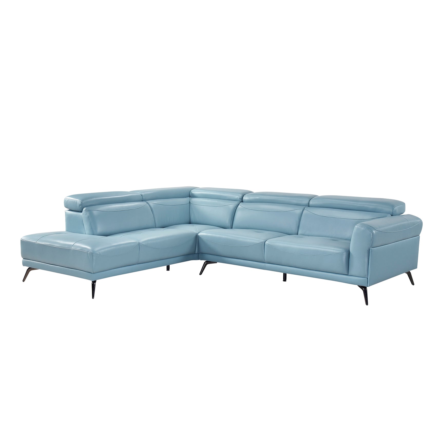 Giselle Blue 2-Piece Sectional with Left Side Chaise - Ornate Home