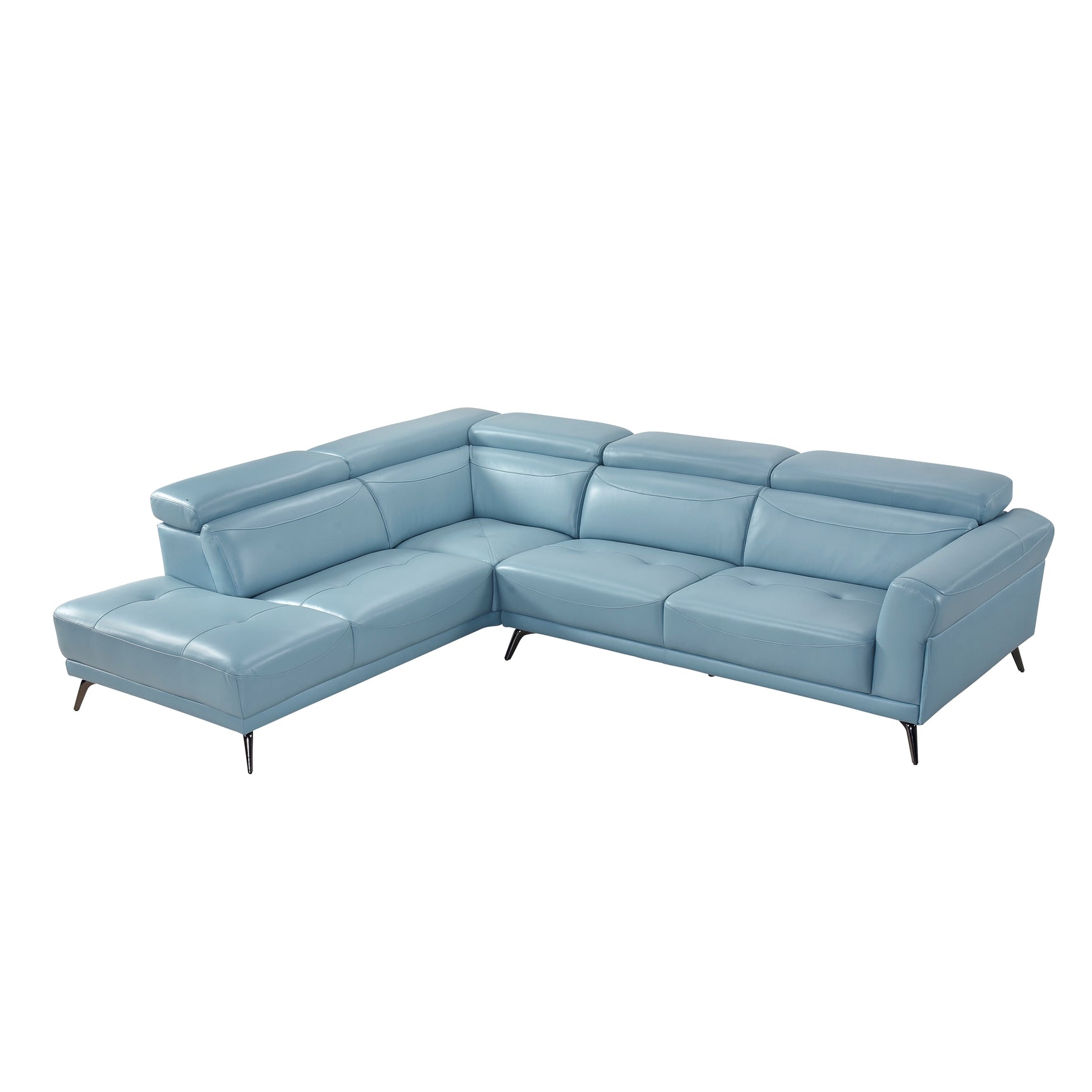 Giselle Blue 2-Piece Sectional with Left Side Chaise - Ornate Home