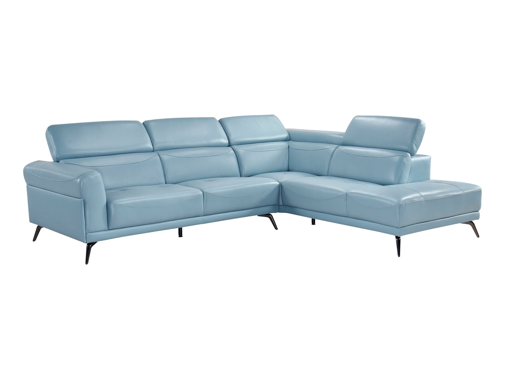 Giselle Blue 2-Piece Sectional with Right Side Chaise - Ornate Home