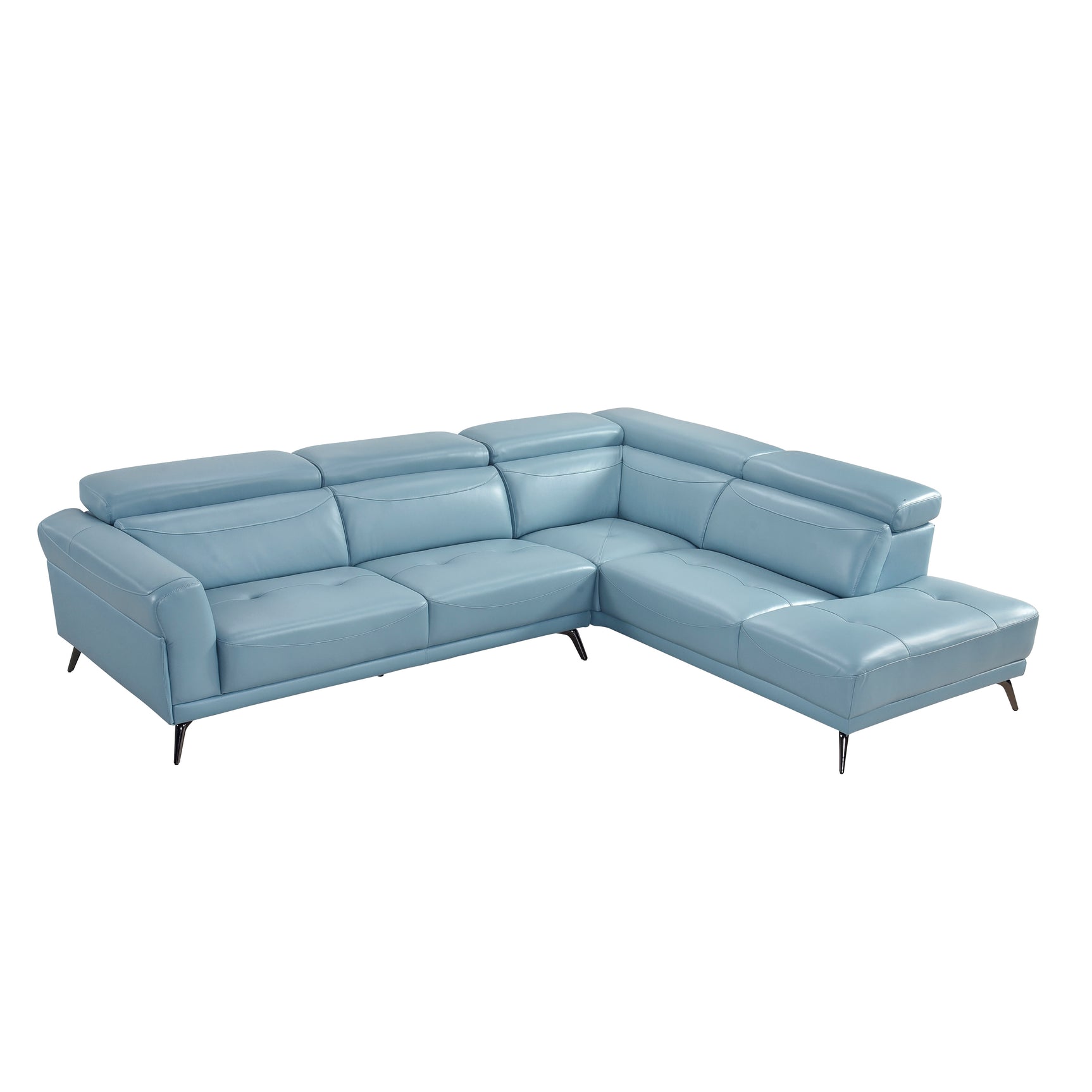 Giselle Blue 2-Piece Sectional with Right Side Chaise - Ornate Home
