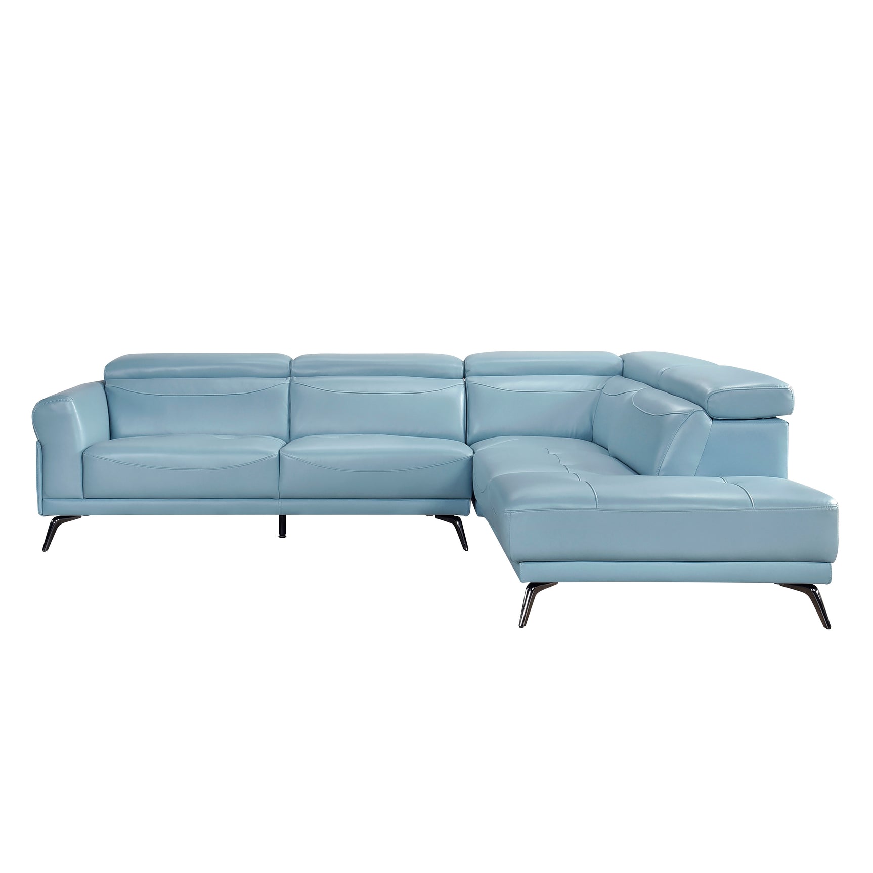Giselle Blue 2-Piece Sectional with Right Side Chaise - Ornate Home