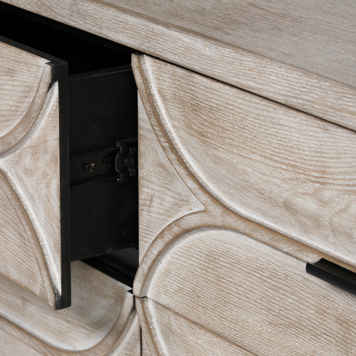 Giselle Brown/Black Fir Veneer 9 Drawer Sideboard - Ornate Home
