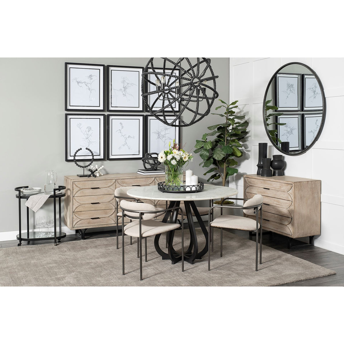 Giselle Light Brown Fir Veneer 3 Drawer Accent Cabinet - Ornate Home