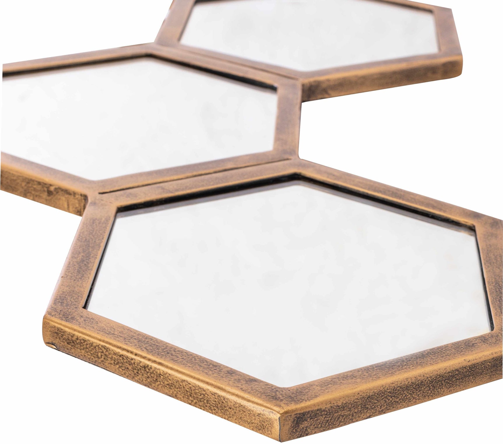 Gitagum Rustic Gold Honeycomb Mirror - Ornate Home