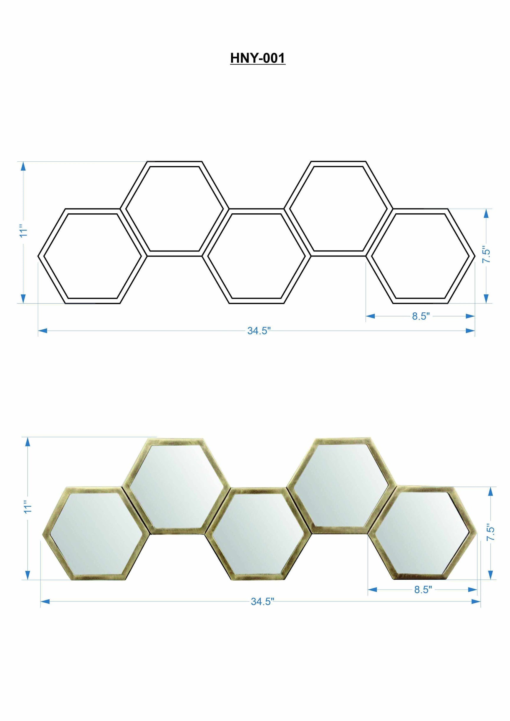 Gitagum Rustic Gold Honeycomb Mirror - Ornate Home