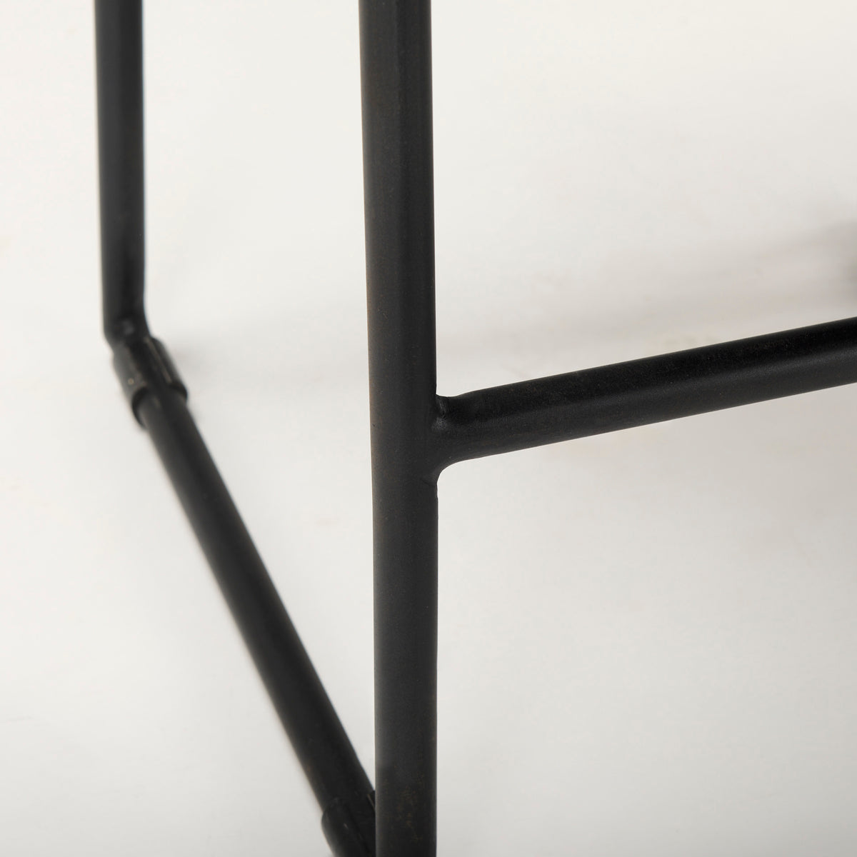 Givens Black Wood Seat Frame Stool - Ornate Home