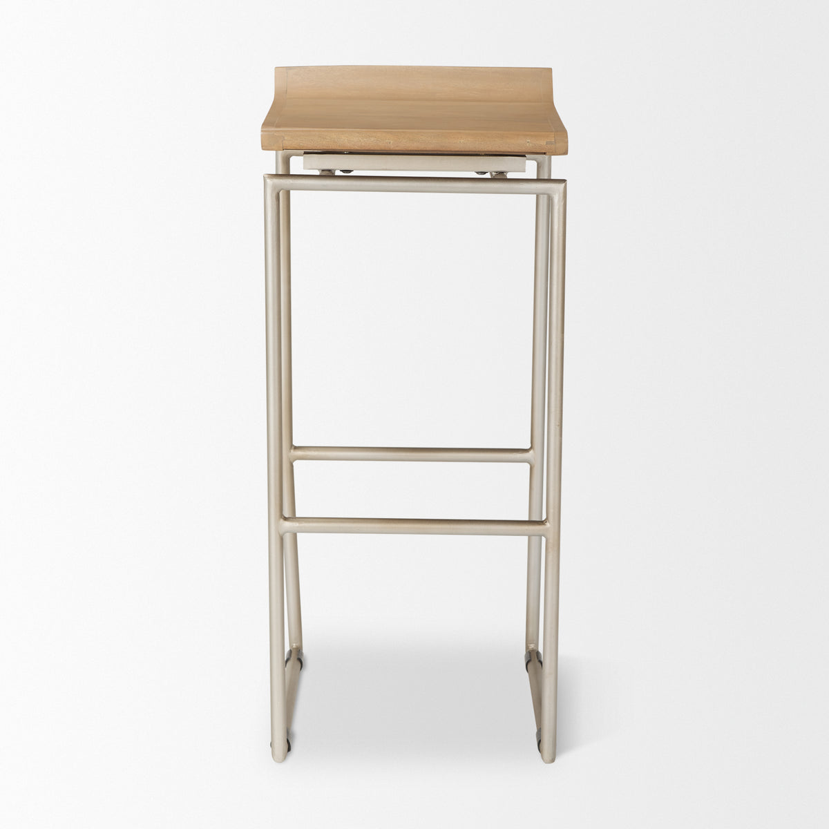 Givens Brown/Silver Wood Barstool - Ornate Home