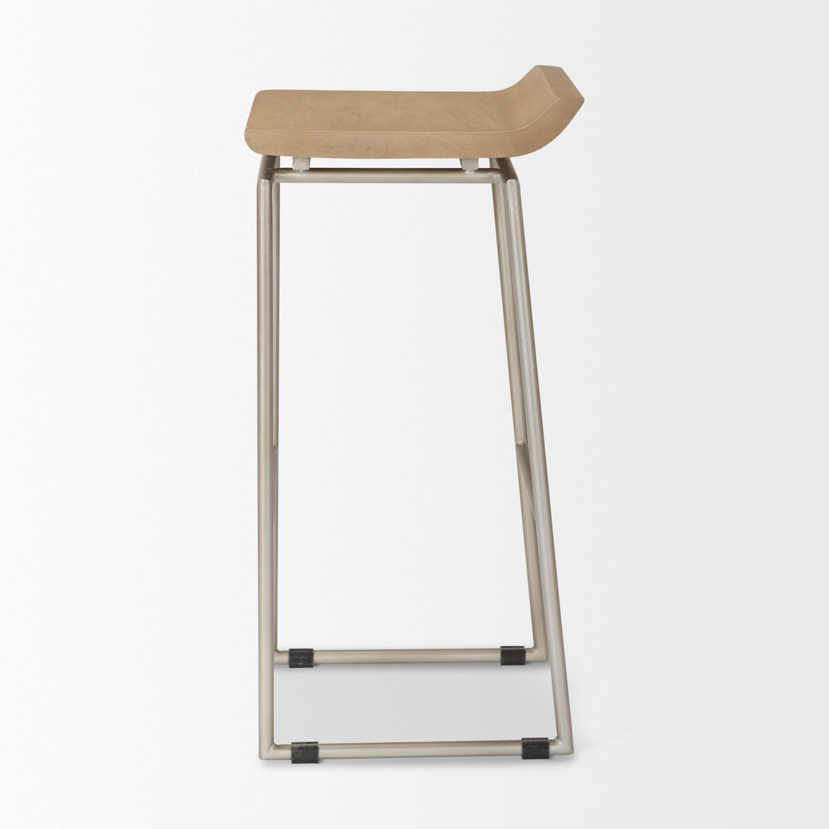 Givens Brown/Silver Wood Barstool - Ornate Home