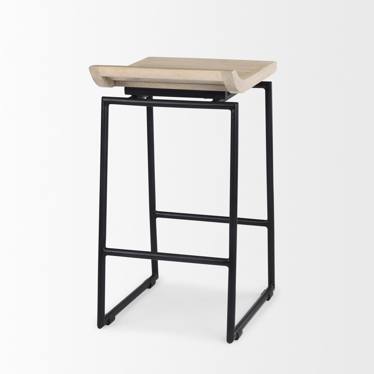 Givens Natural/Black Wood Metal Counter Stool - Ornate Home