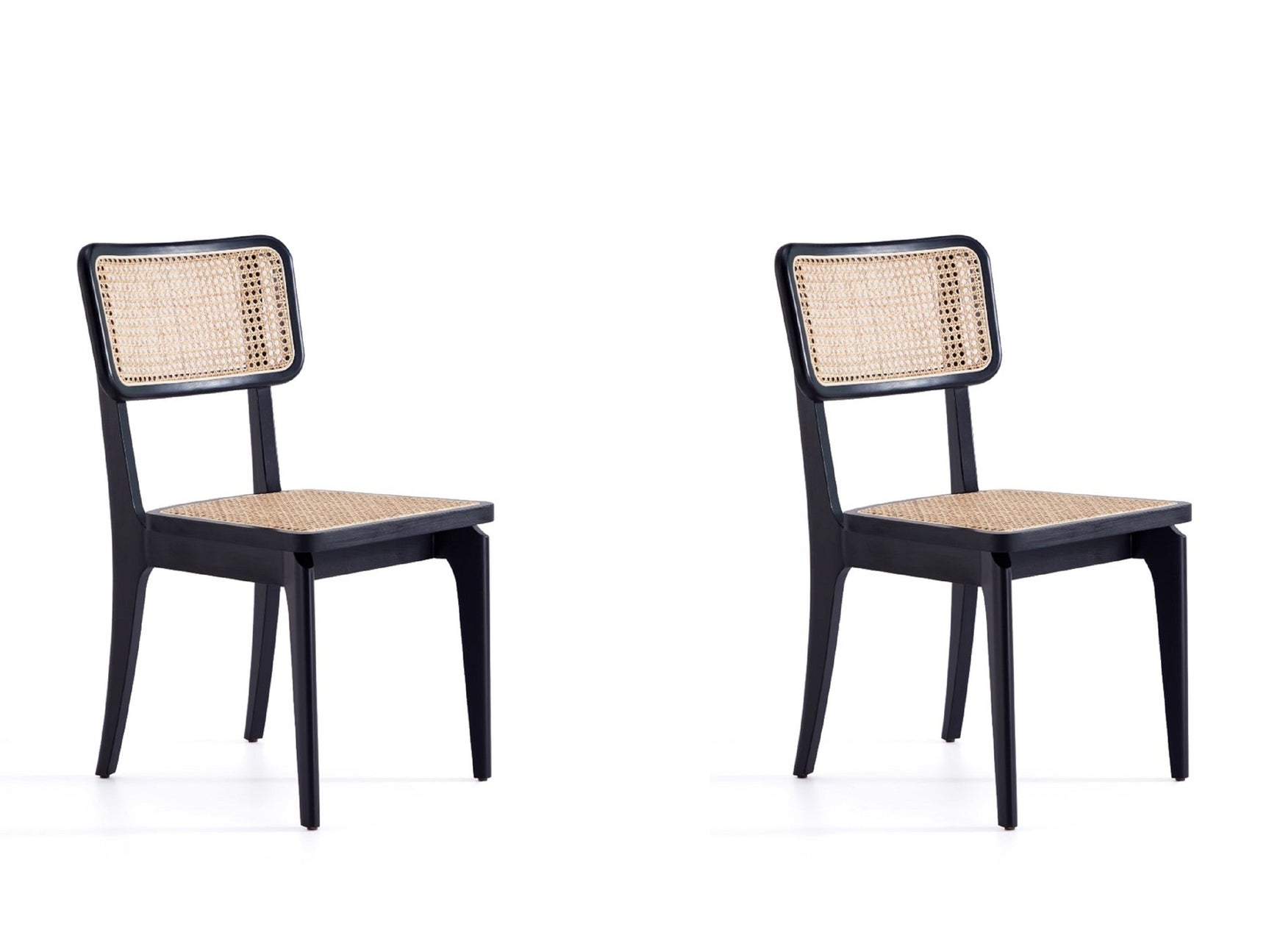 Giverny Dining Chair in Black and Natural Cane (set of 2) - Ornate Home