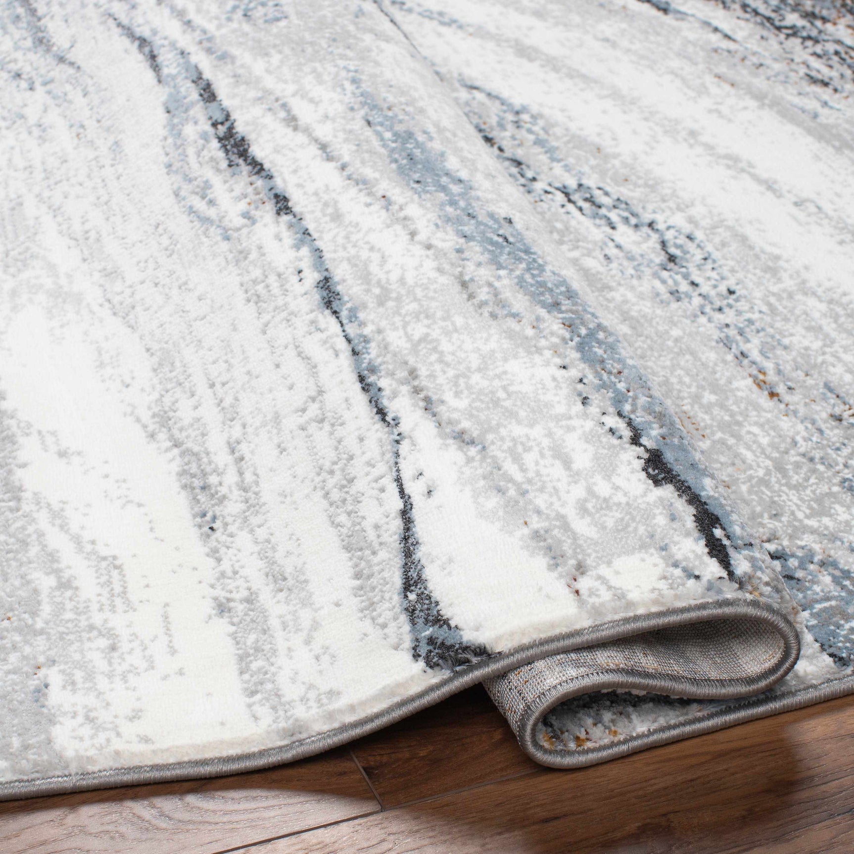 Glain Gray & Blue Marble Area Rug - Ornate Home