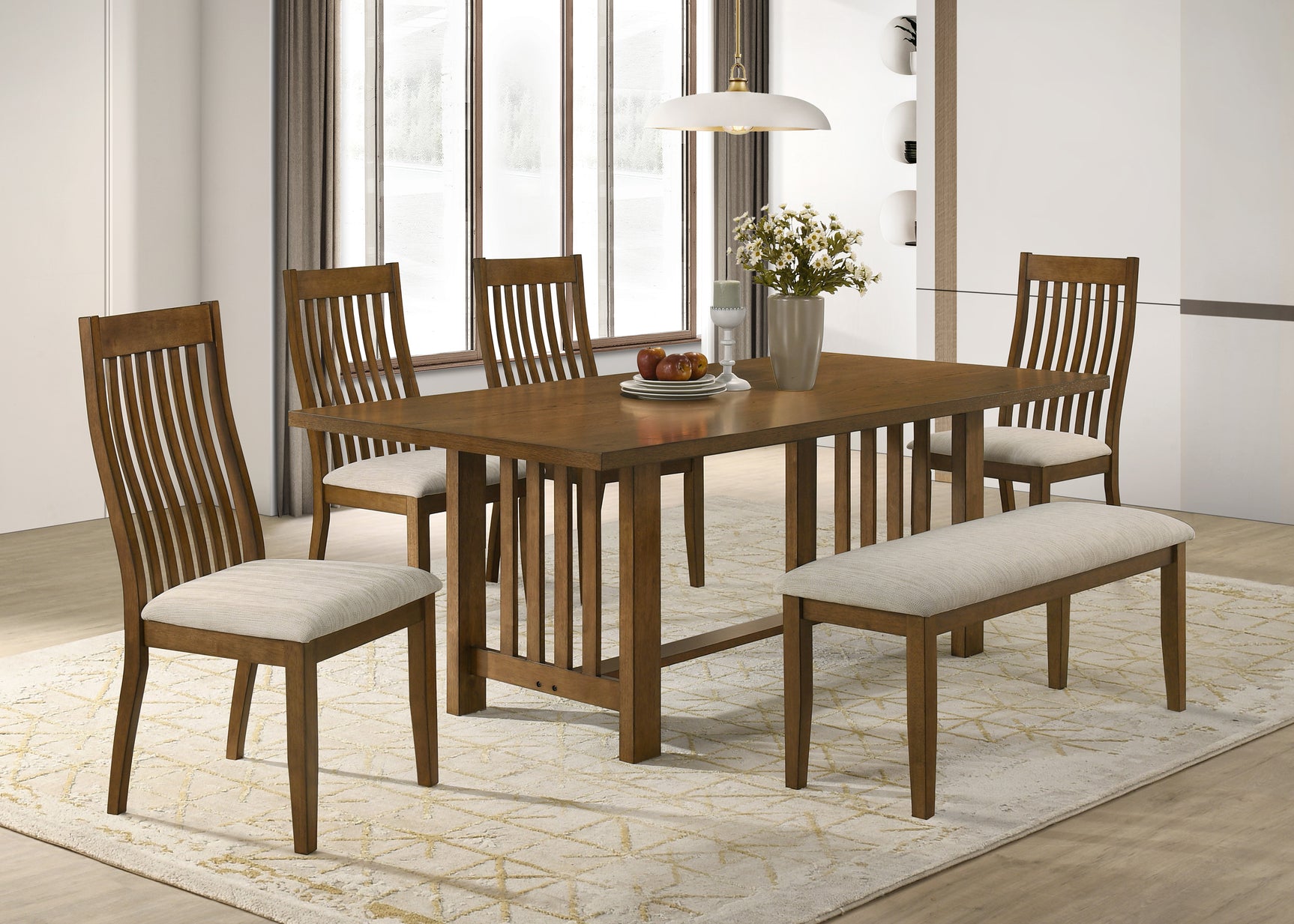 Glendale Beige/Brown Dining Set - Ornate Home