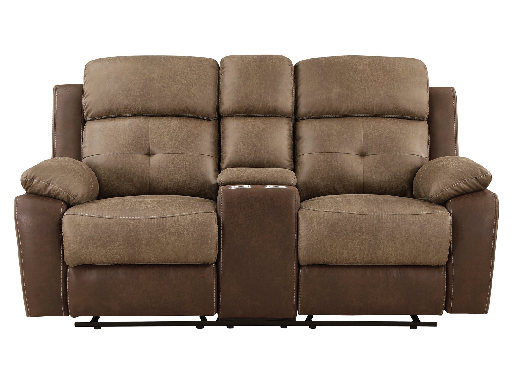 Glendale Brown Double Glider Reclining Loveseat - Ornate Home