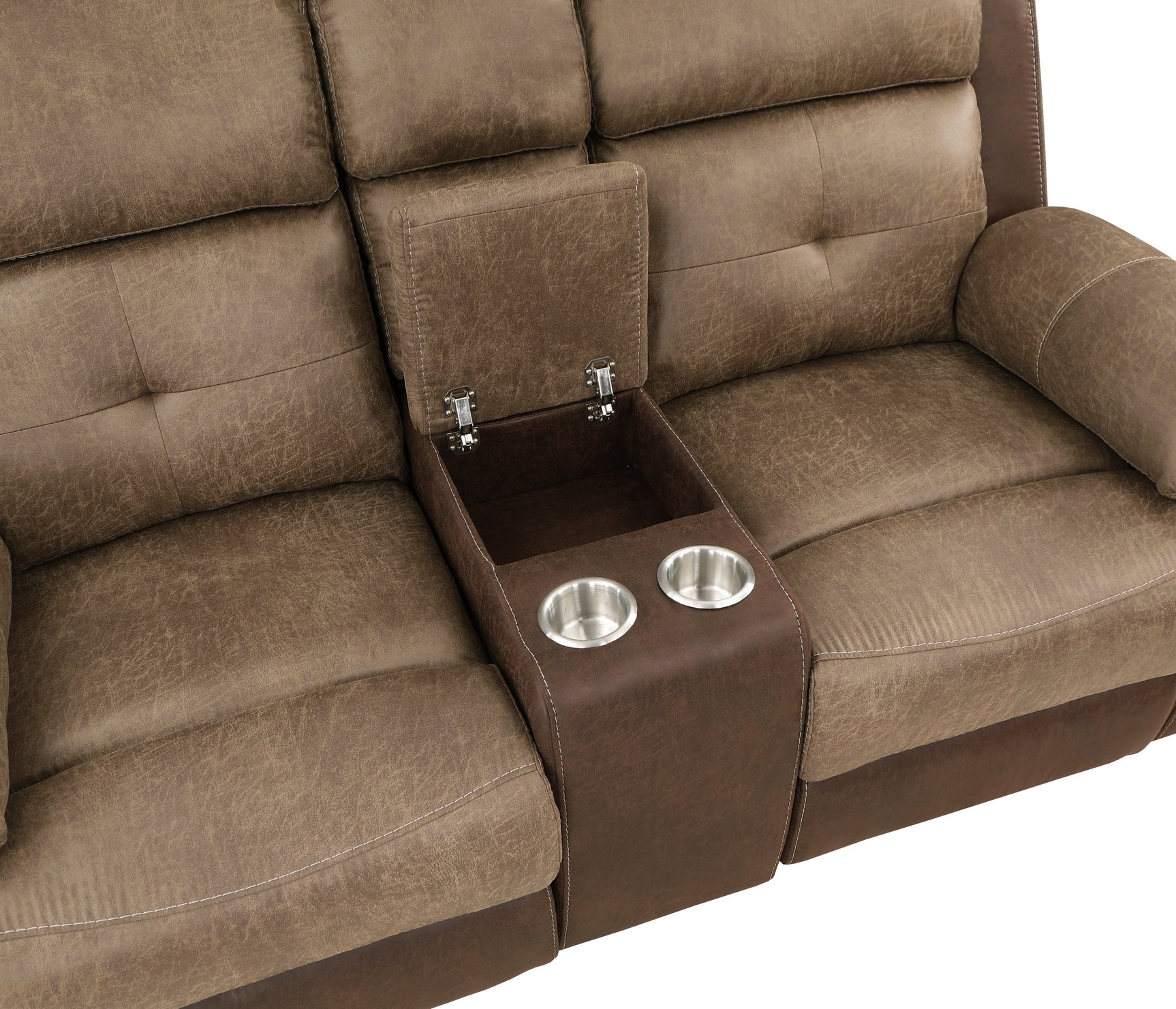 Glendale Brown Double Glider Reclining Loveseat - Ornate Home