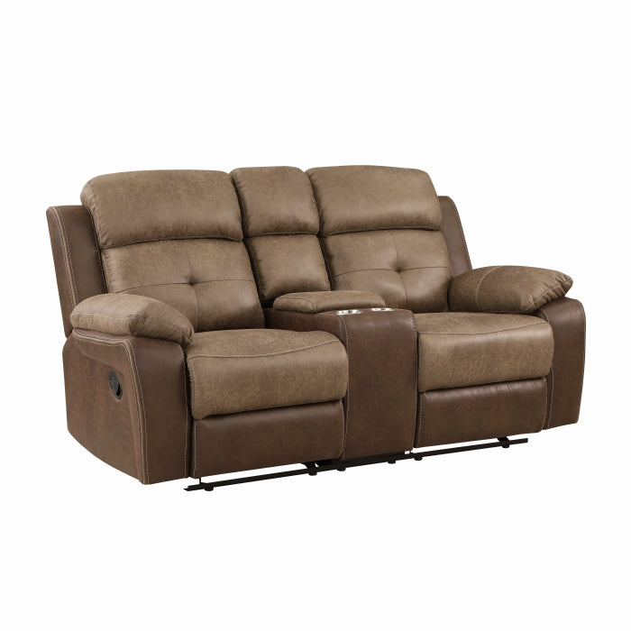 Glendale Brown Double Glider Reclining Loveseat - Ornate Home