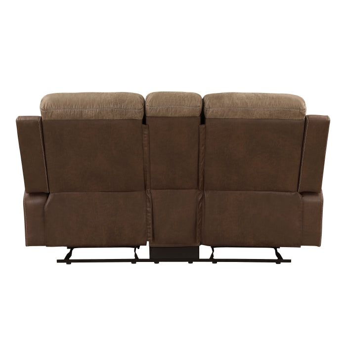 Glendale Brown Double Glider Reclining Loveseat - Ornate Home