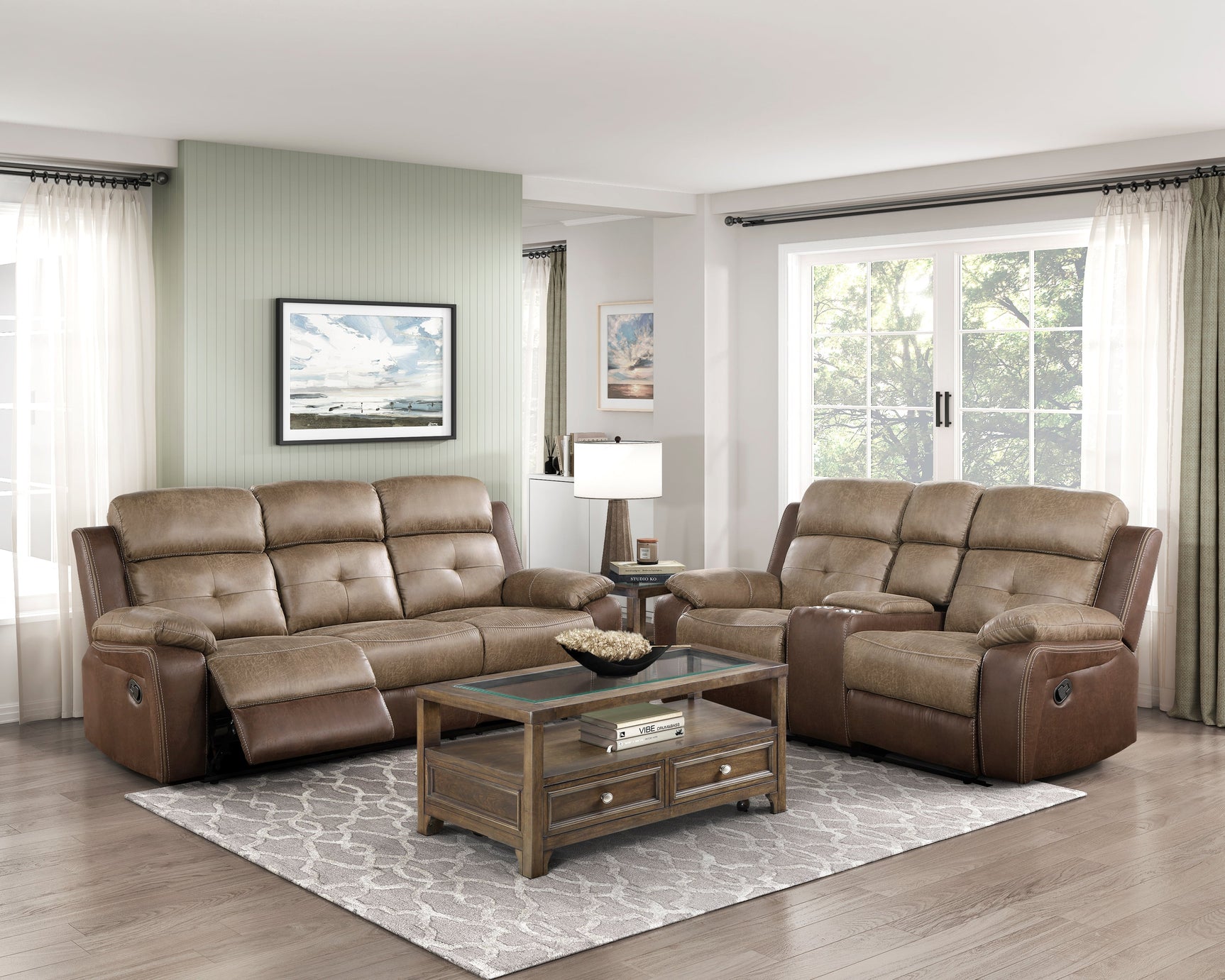 Glendale Brown Double Reclining Sofa - Ornate Home