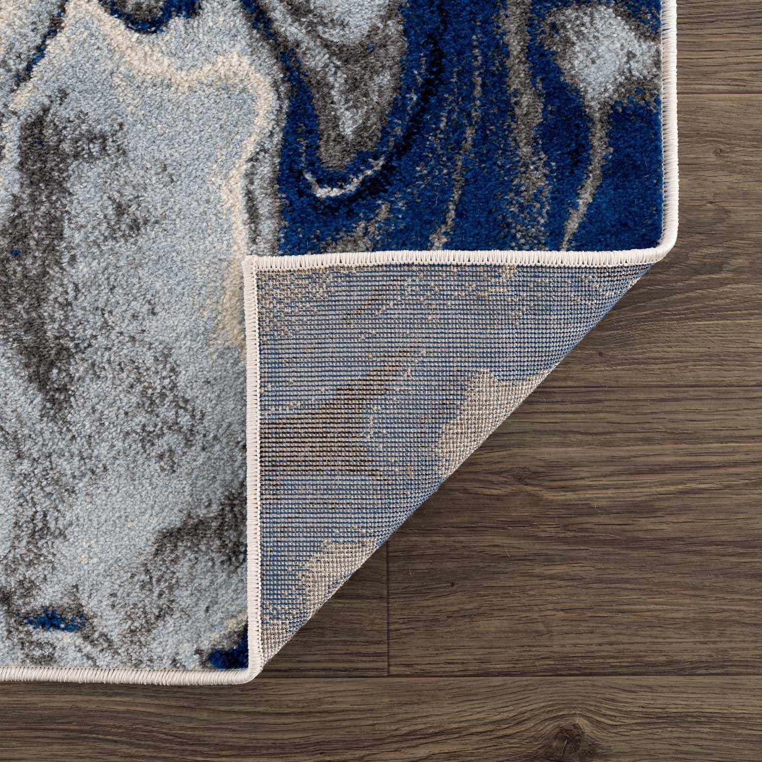 Glendon Cream Blue Marble Rug - Clearance - Ornate Home