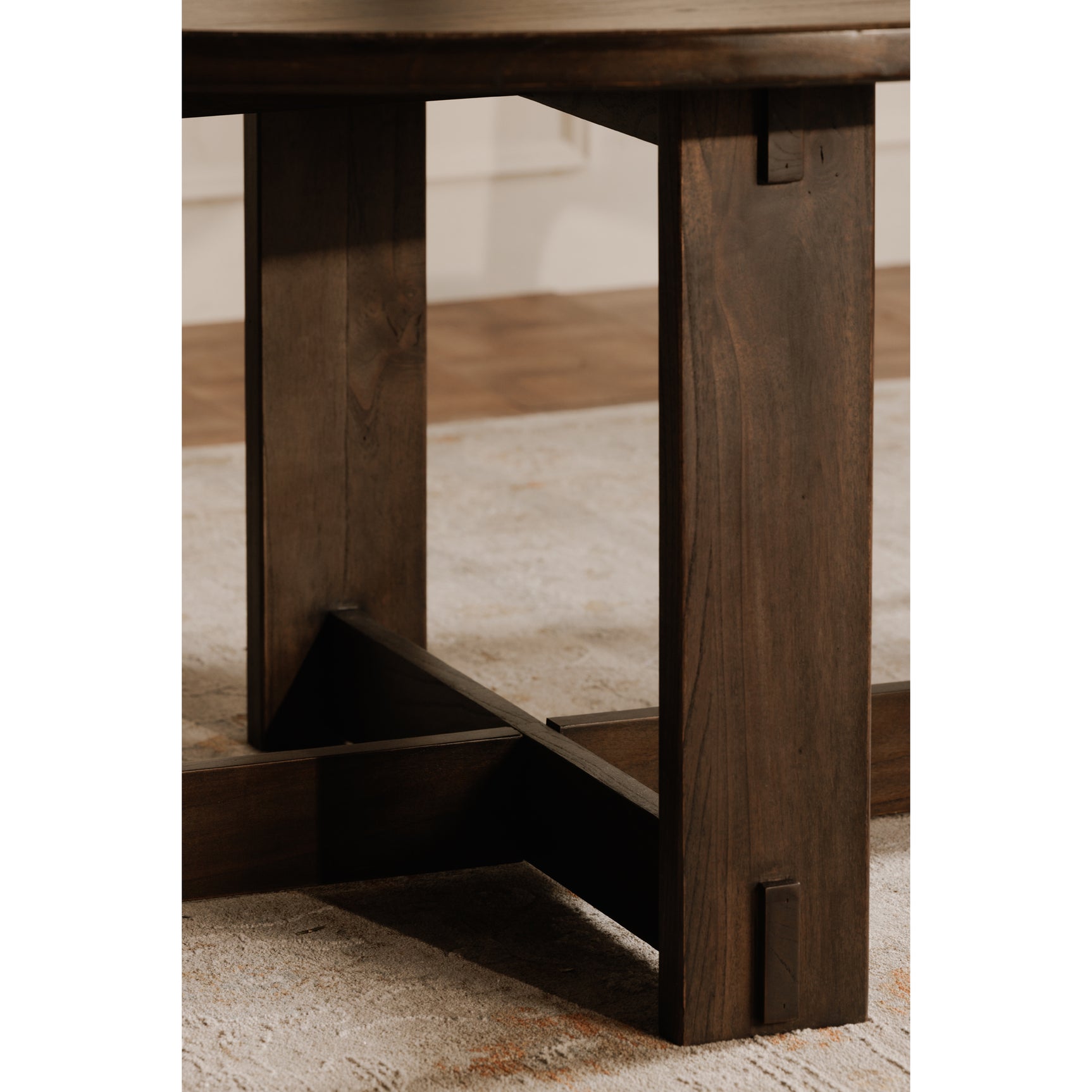 Glenn Dark Brown Round Dining Table - Ornate Home
